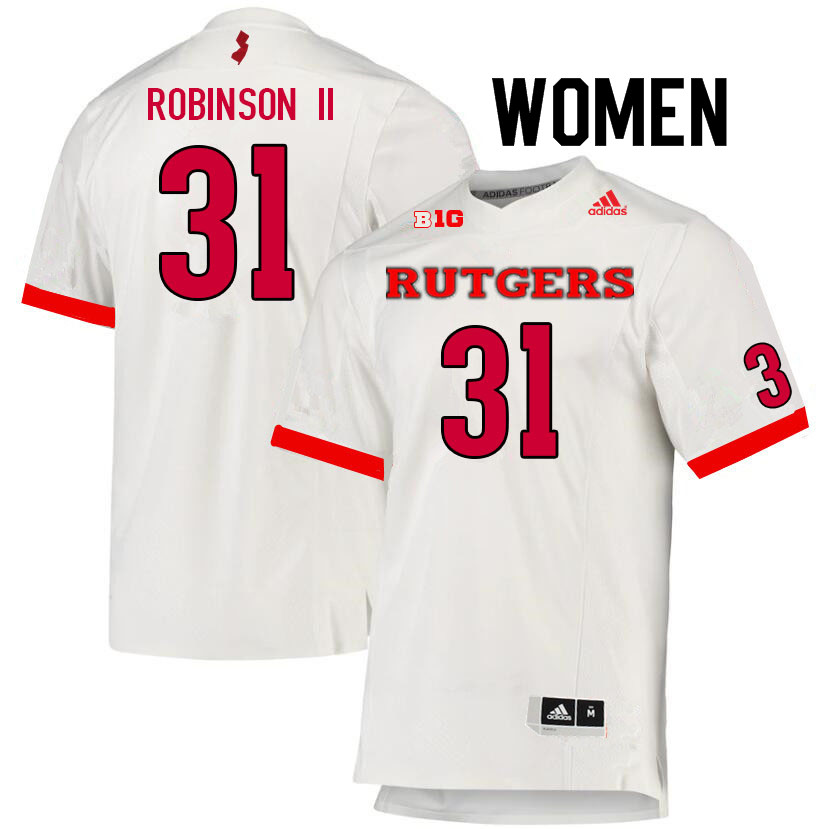 Women #31 Michael Robinson II Rutgers Scarlet Knights College Football Jerseys Sale-White